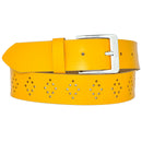 4 cm wide genuine leather belt with hole pattern