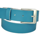 Genuine leather belt with nickel-free buckle in antique silver