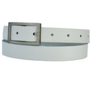 Narrow 3 cm wide genuine leather belt with 4 square buckles