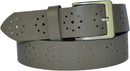 4 cm wide genuine leather belt with hole pattern