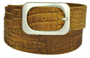 Nickel-free genuine leather belt with antique silver buckle, 4 cm wide