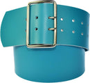 7 cm wide genuine leather belt with square roller buckle,