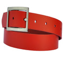 3.5 cm wide genuine leather belt with square buckle.