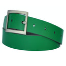 3.5 cm wide genuine leather belt with square buckle.