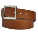 3.5 cm wide genuine leather belt with square buckle.