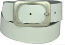 Nickel-free genuine leather belt with antique silver buckle, 4 cm wide