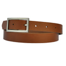 Narrow 2.5 cm wide genuine leather belt with 4 square buckles