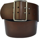 7 cm wide genuine leather belt with square roller buckle,