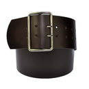 8 cm wide genuine leather belt with 4 square roller buckles