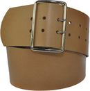 7 cm wide genuine leather belt with square roller buckle,