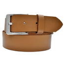 Nickel-free genuine leather belt with antique silver buckle, 4 cm wide