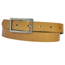 Narrow 2 cm wide genuine leather belt with 4 square buckles