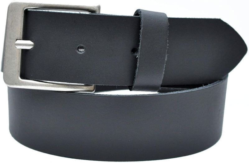 Nickel-free genuine leather belt with antique silver buckle, 4 cm wide