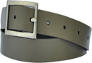 3.5 cm wide genuine leather belt with square buckle.