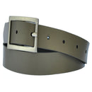 3.5 cm wide genuine leather belt with square buckle.