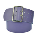 7 cm wide genuine leather belt with square roller buckle,