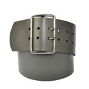 8 cm wide genuine leather belt with 4 square roller buckles