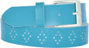 4 cm wide genuine leather belt with hole pattern