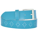 4 cm wide genuine leather belt with hole pattern