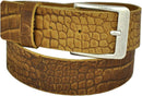 Nickel-free genuine leather belt with antique silver buckle, 4 cm wide