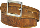 3.5 cm wide genuine leather belt with square buckle.