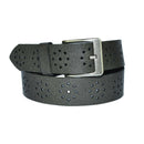 4 cm wide genuine leather belt with hole pattern
