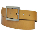3.5 cm wide genuine leather belt with square buckle.