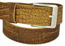 Genuine leather belt with nickel-free buckle in antique silver